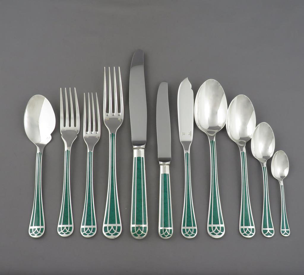 Christofle Talisman Vert Flatware Set - JH Tee Antiques