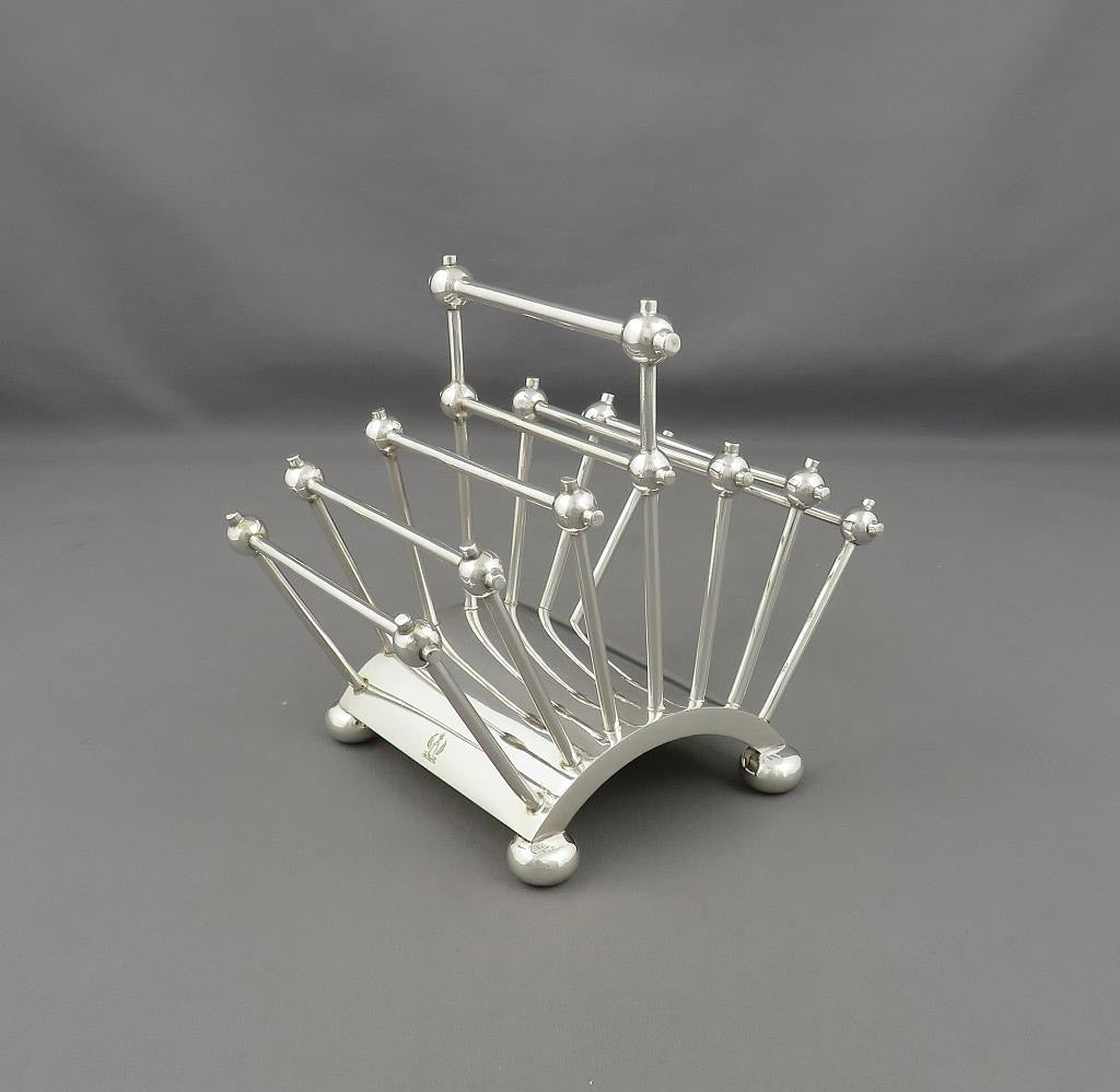 Christopher Dresser Silver Plated Toast Rack - JH Tee Antiques