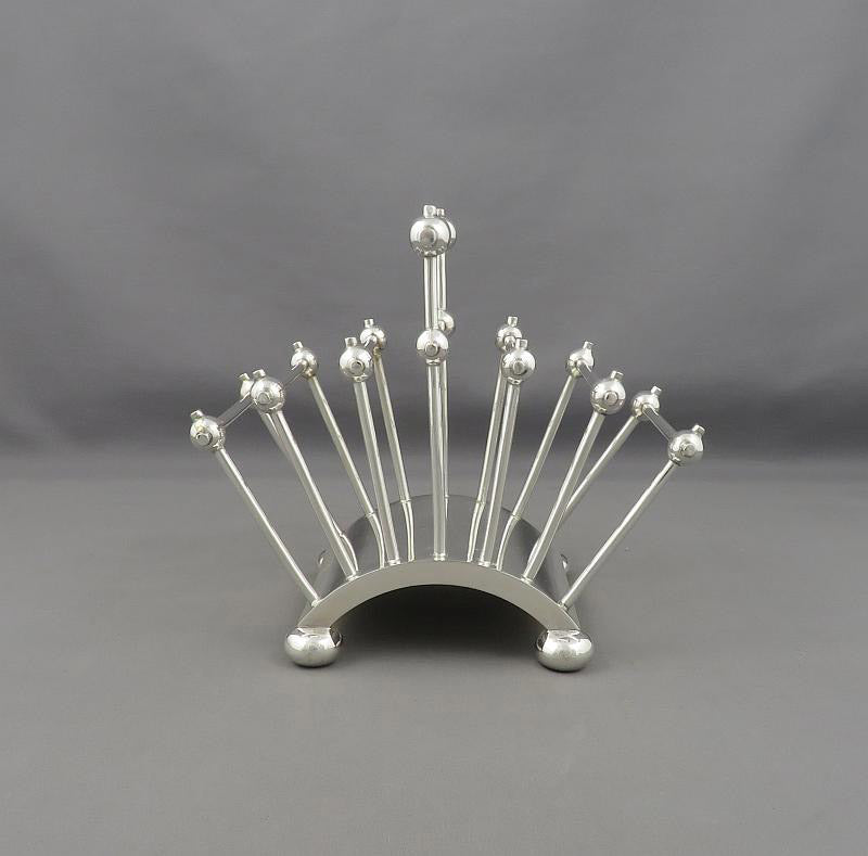 Christopher Dresser Silver Plated Toast Rack - JH Tee Antiques