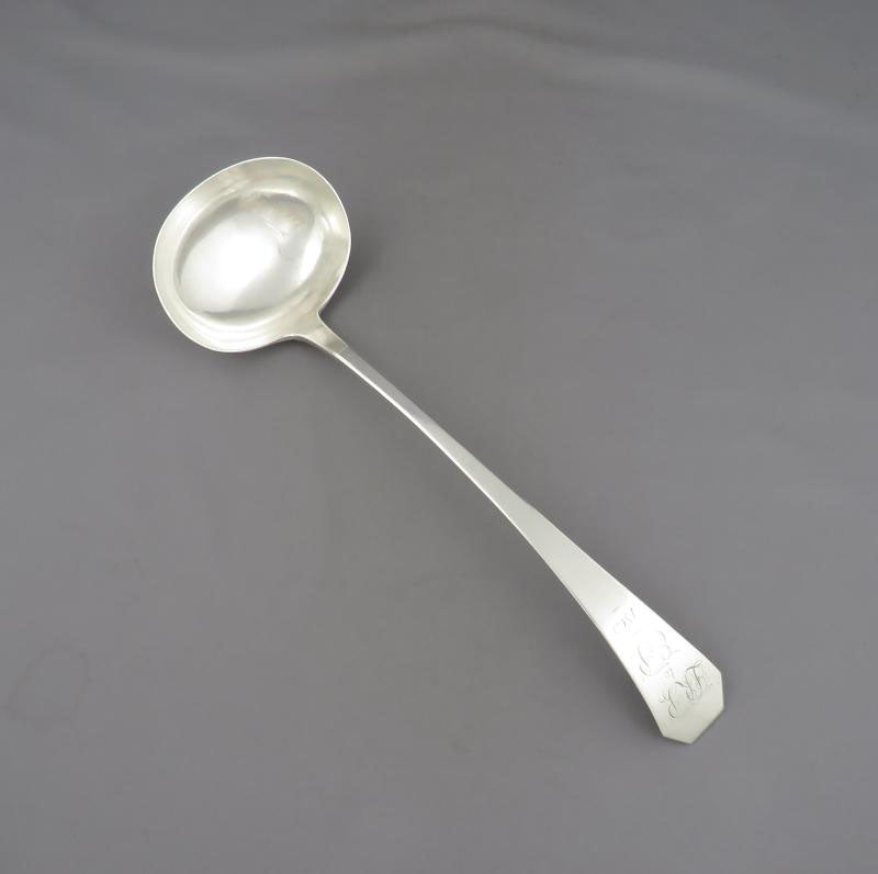 American Coin Silver Soup Ladle - JH Tee Antiques