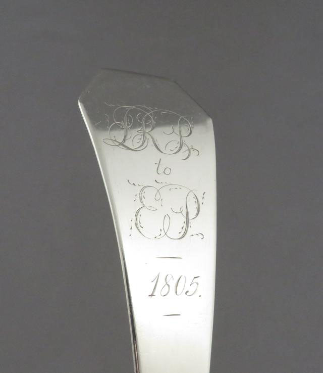 American Coin Silver Soup Ladle - JH Tee Antiques