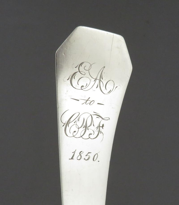 American Coin Silver Soup Ladle - JH Tee Antiques