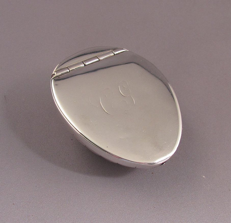 American Silver Cowrie Shell Snuff Box