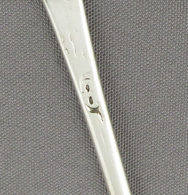 Double Drop Silver Mote Spoon - JH Tee Antiques