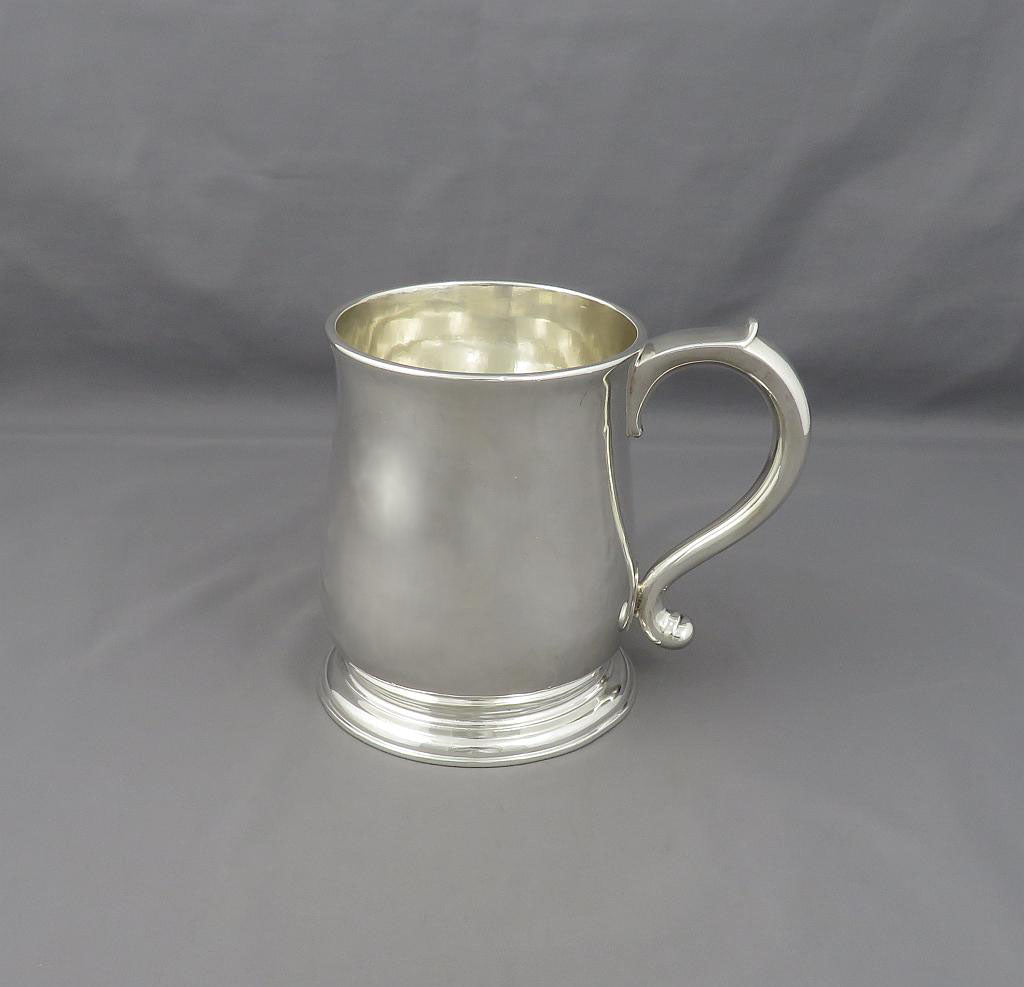 Early George II Silver Pint Mug - JH Tee Antiques