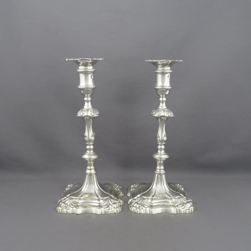 Pair of George III Silver Candlesticks - JH Tee Antiques