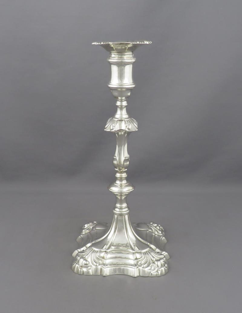 Pair of George III Silver Candlesticks - JH Tee Antiques