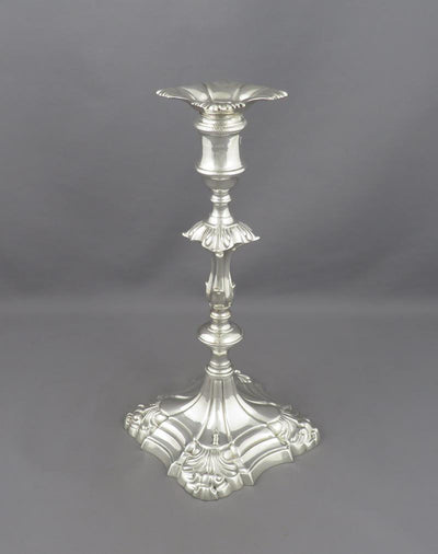 Pair of George III Silver Candlesticks - JH Tee Antiques