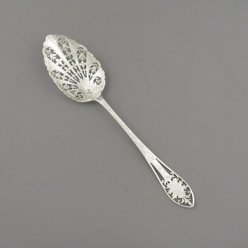 Edwardian Sterling Silver Berry Spoons - JH Tee Antiques