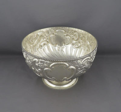 Edwardian Silver Punch Bowl - JH Tee Antiques