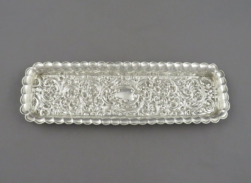 Edwardian Sterling Silver Pin Tray - JH Tee Antiques