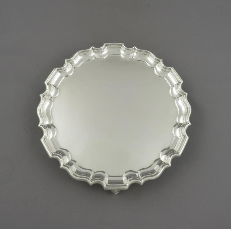 Edwardian Sterling Silver Salver - JH Tee Antiques