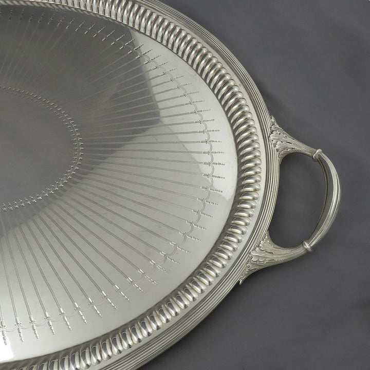 Edwardian Sterling Silver Tray - JH Tee Antiques