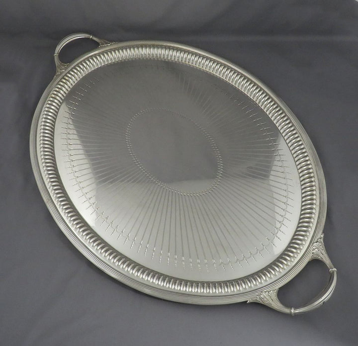 Edwardian Sterling Silver Tray - JH Tee Antiques