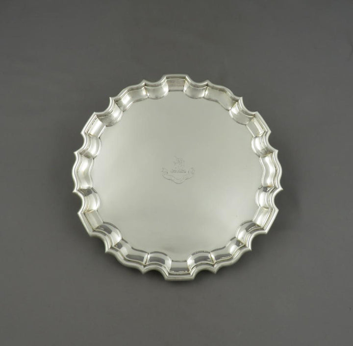 Edwardian Sterling Silver Waiter - JH Tee Antiques