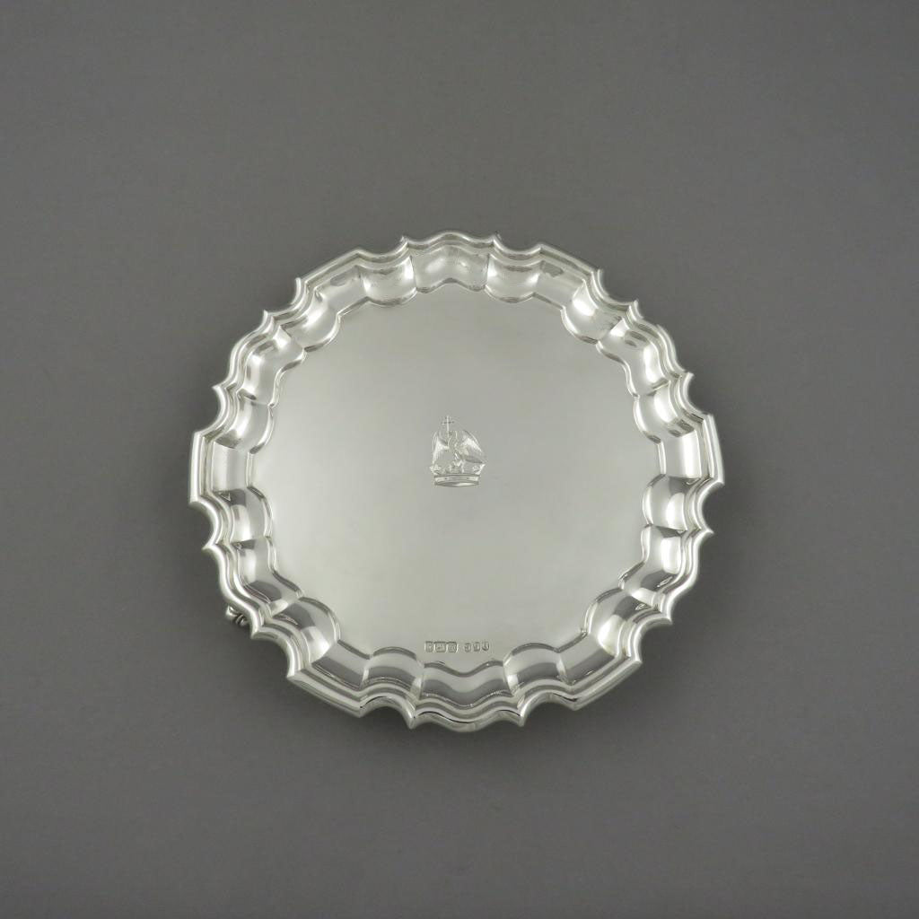 Edwardian Sterling Silver Waiter - JH Tee Antiques