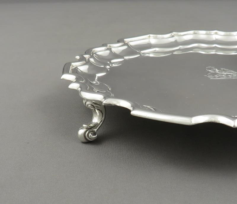 Edwardian Sterling Silver Waiter - JH Tee Antiques