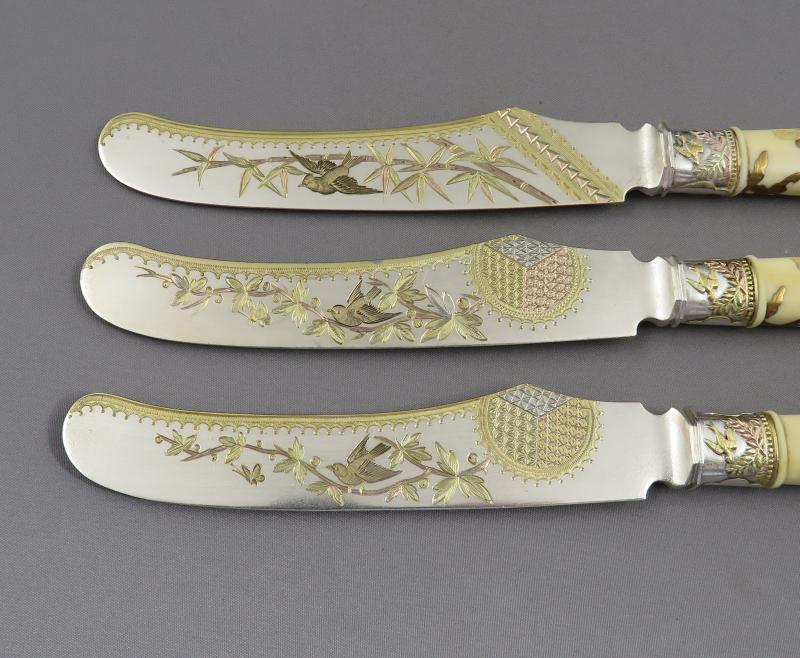 Elkington Silver and Shibayama Dessert Set