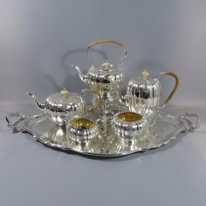 Elkington Sterling Silver Tea Service - JH Tee Antiques