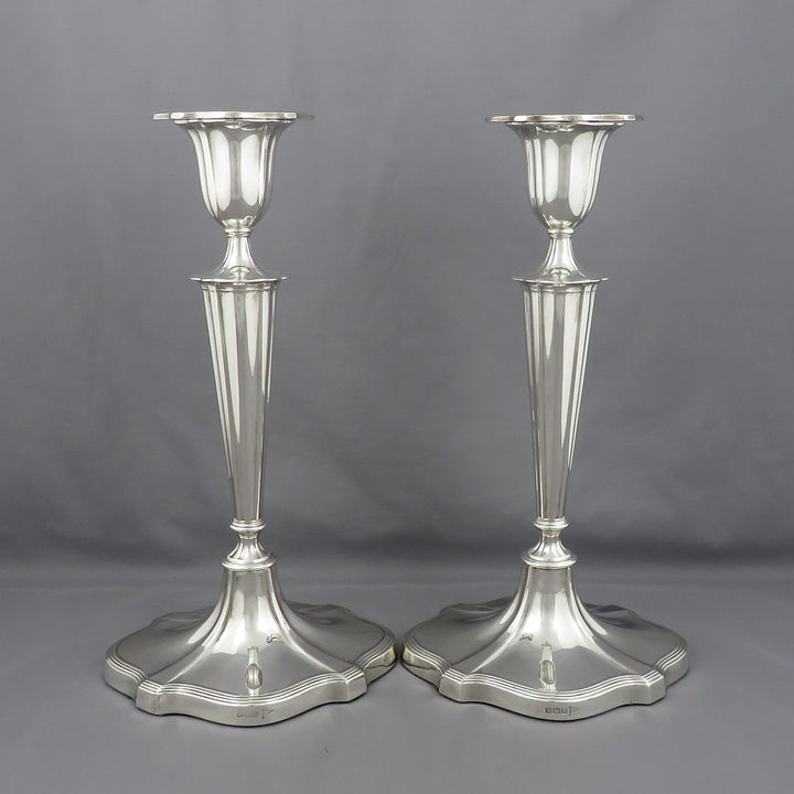 English Sterling Silver Candlesticks - JH Tee Antiques