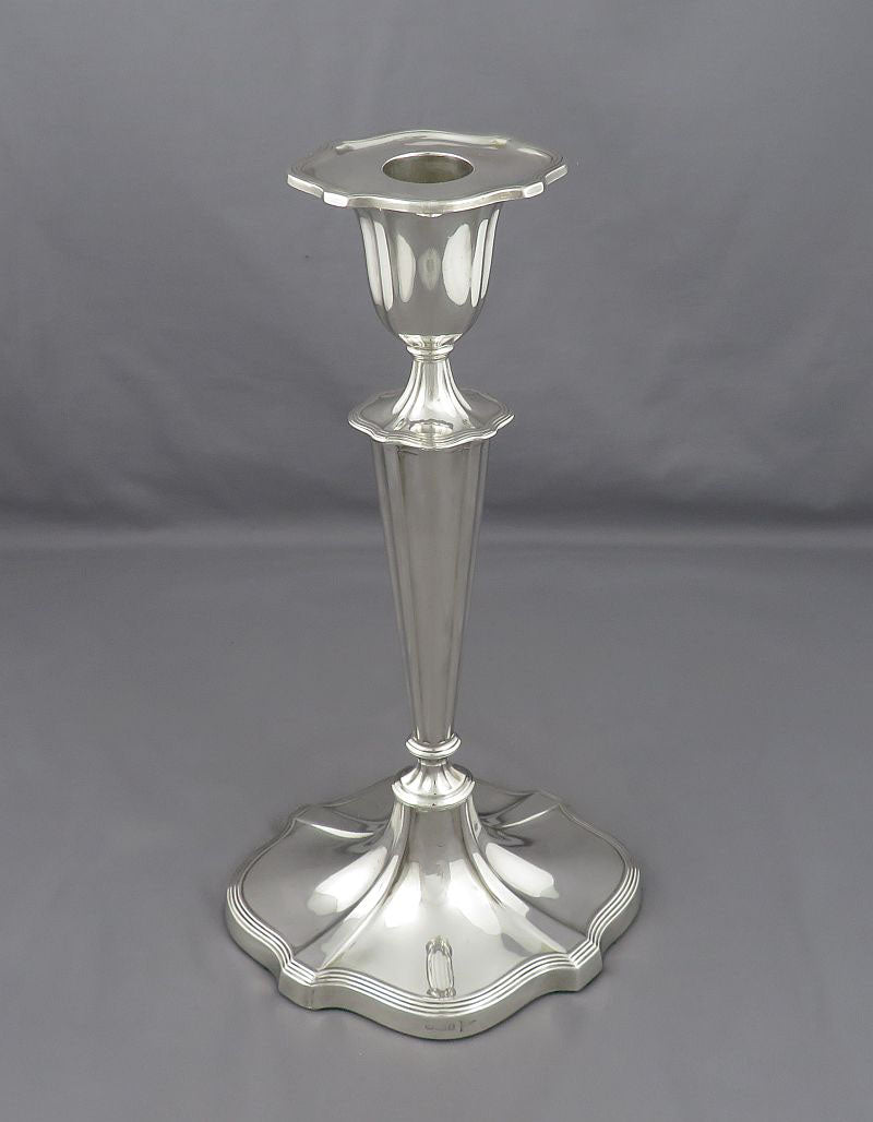English Sterling Silver Candlesticks - JH Tee Antiques