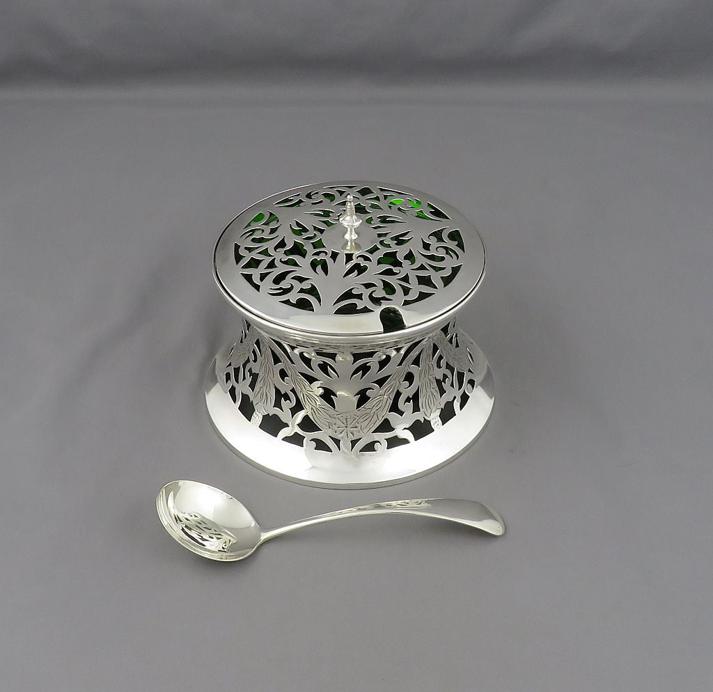 English Silver Condiment Dish - JH Tee Antiques