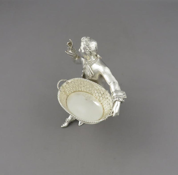 Pair of English Silver Figural Salts - JH Tee Antiques