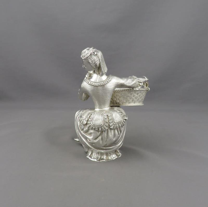 Pair of English Silver Figural Salts - JH Tee Antiques
