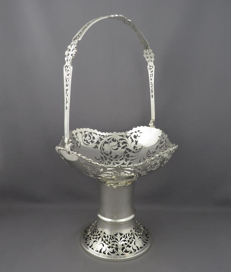 English Sterling Silver Flower Basket JH Tee Antiques english-sterling-silver-flower-basket-jh-tee-antiques