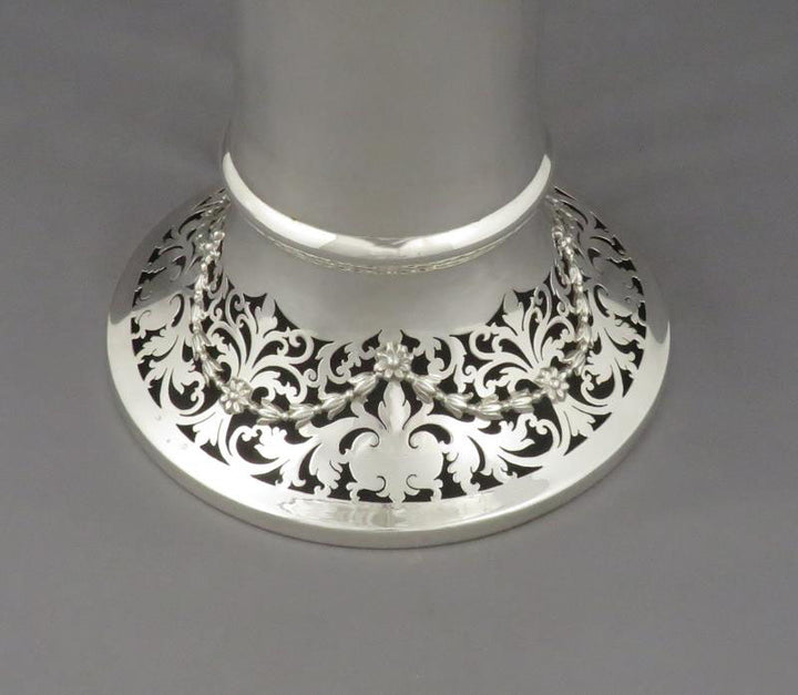 English Sterling Silver Flower Basket - JH Tee Antiques
