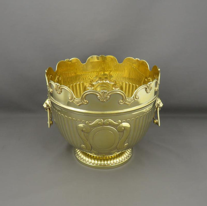 Victorian Silver Gilt Monteith Bowl - JH Tee Antiques