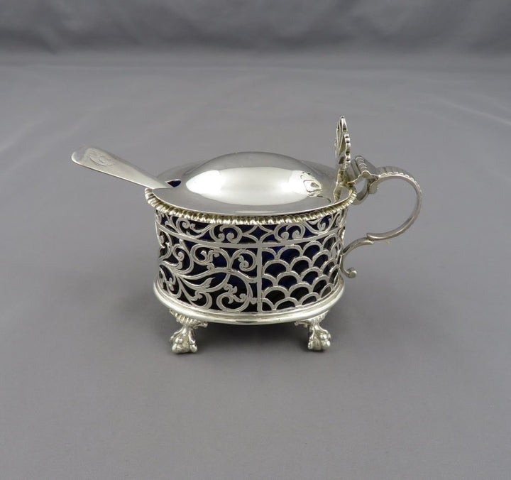 English Silver Mustard Pot - JH Tee Antiques