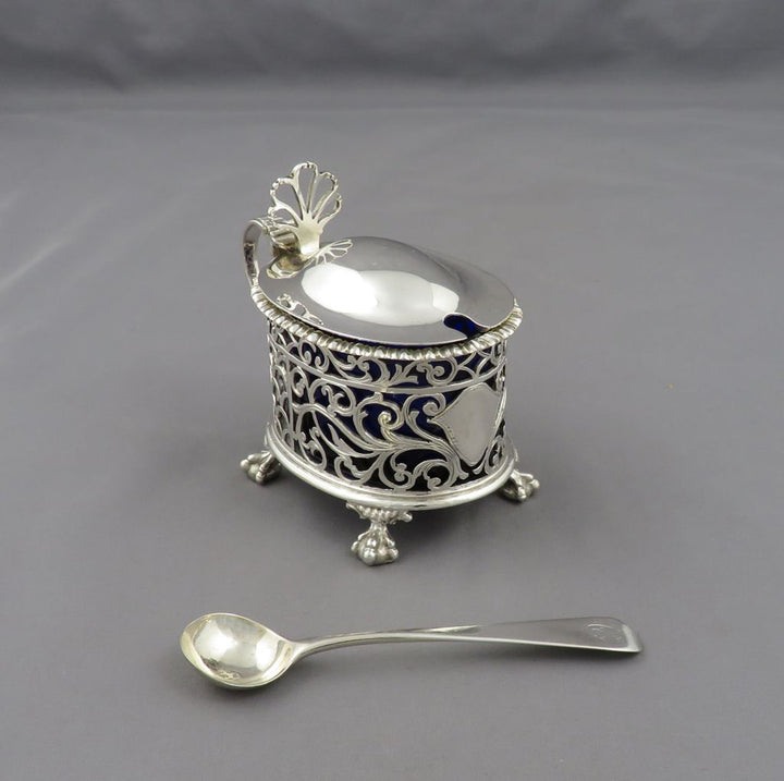 English Silver Mustard Pot - JH Tee Antiques