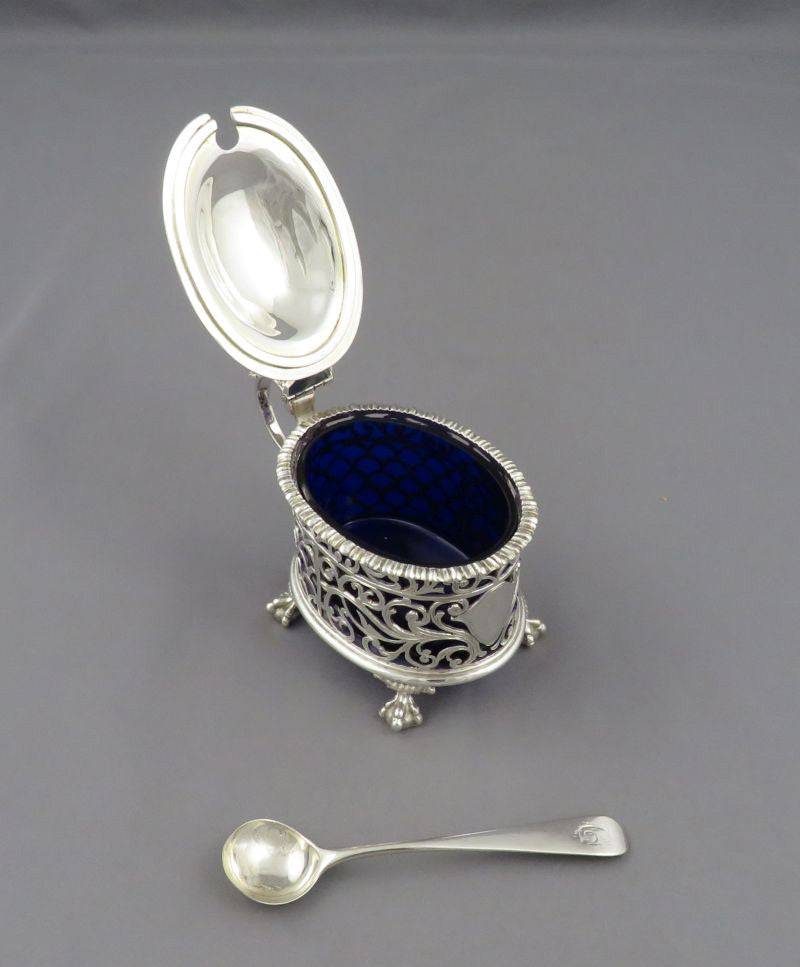 English Silver Mustard Pot - JH Tee Antiques