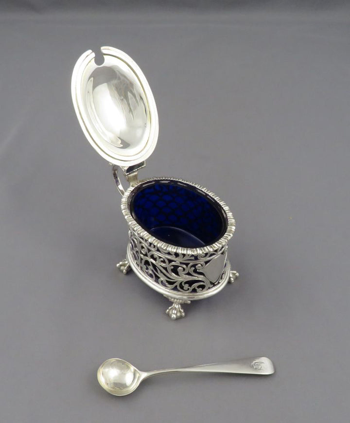 English Silver Mustard Pot - JH Tee Antiques