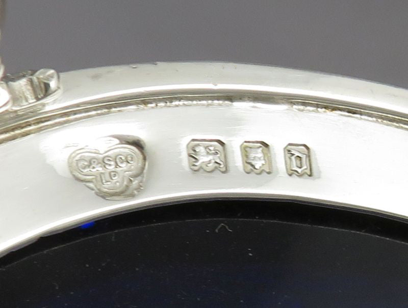English Silver Mustard Pot - JH Tee Antiques