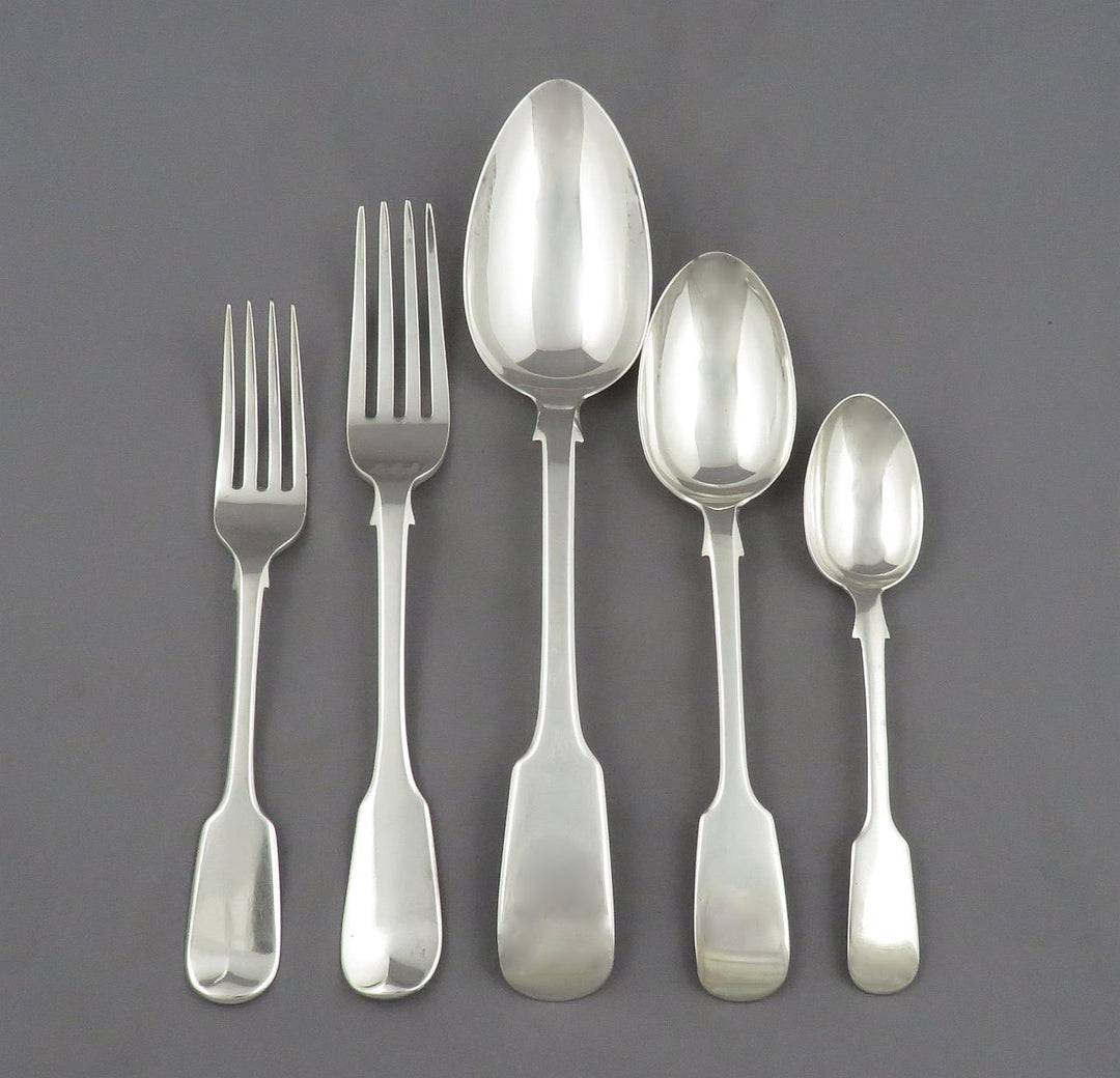 Fiddle Pattern Silver Flatware Service for 6