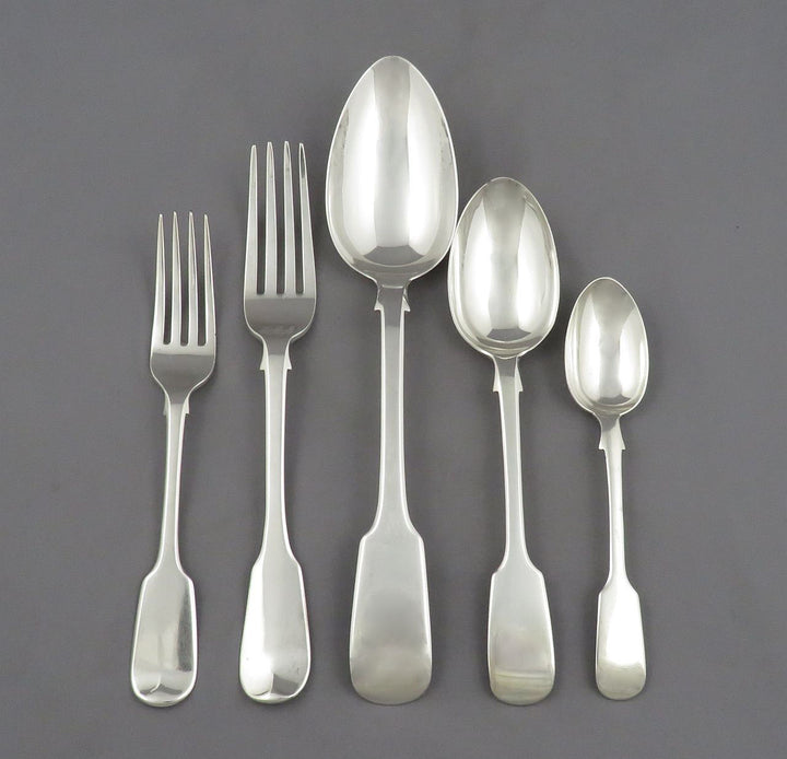 Fiddle Pattern Silver Flatware Service for 6