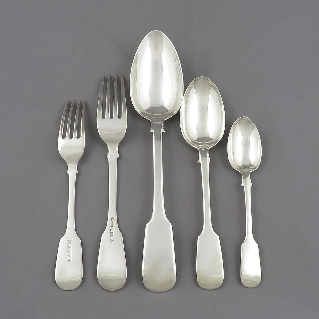 Fiddle Pattern Silver Flatware Service for 6