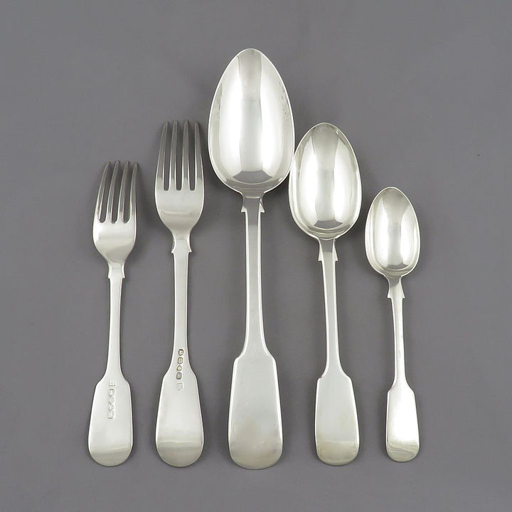 Fiddle Pattern Silver Flatware Service for 6