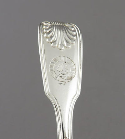 George Adams Fiddle Thread & Shell Silver Dessert Forks