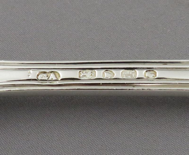 George Adams Fiddle Thread &amp; Shell Silver Dessert Forks - JH Tee Antiques