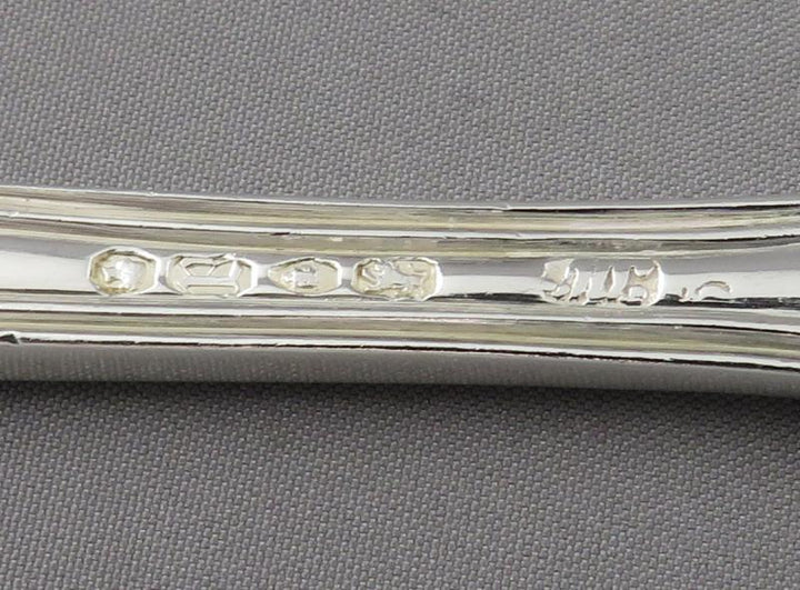 6 Sterling Silver Fiddle Thread &amp; Shell Dessert Forks - JH Tee Antiques