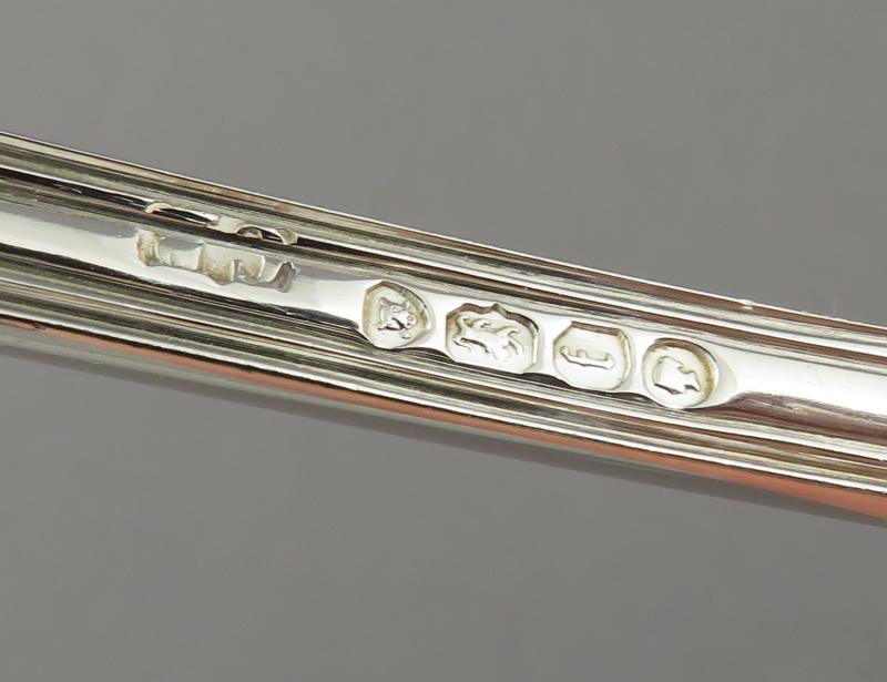 Victorian Silver Fiddle Thread &amp; Shell Gravy Ladle - JH Tee Antiques