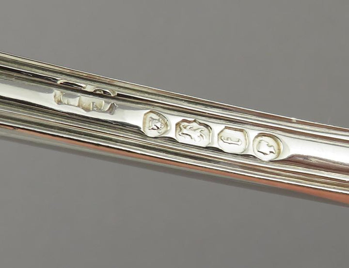 Victorian Silver Fiddle Thread &amp; Shell Gravy Ladle - JH Tee Antiques