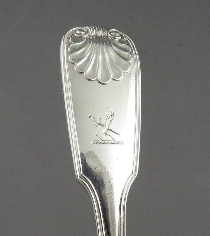 Victorian Fiddle Thread &amp; Shell Soup Ladle - JH Tee Antiques