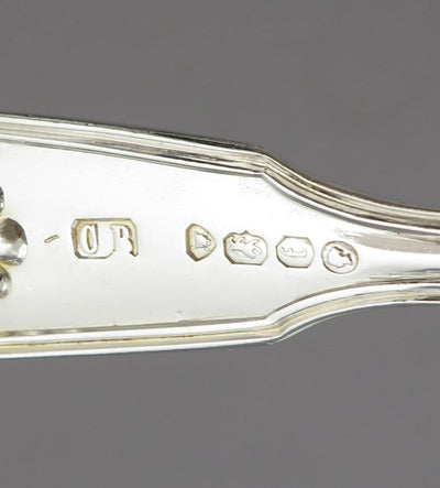 6 Sterling Silver Fiddle Thread & Shell  Teaspoons