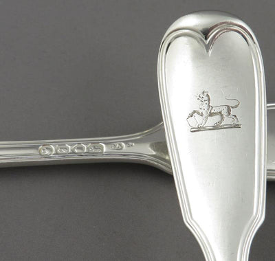 English Fiddle Thread Silver Dinner Forks - JH Tee Antiques