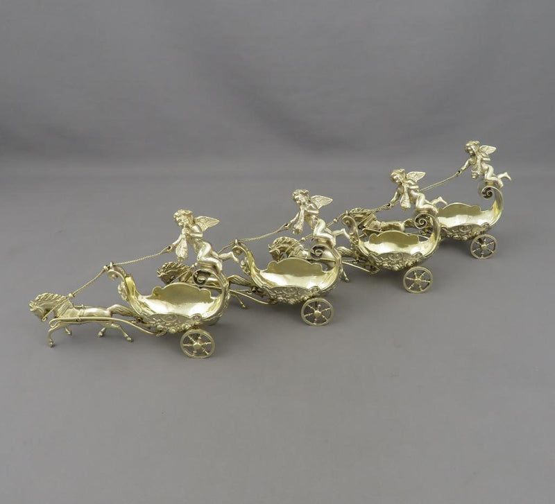 Four German Silver Gilt Figural Salts