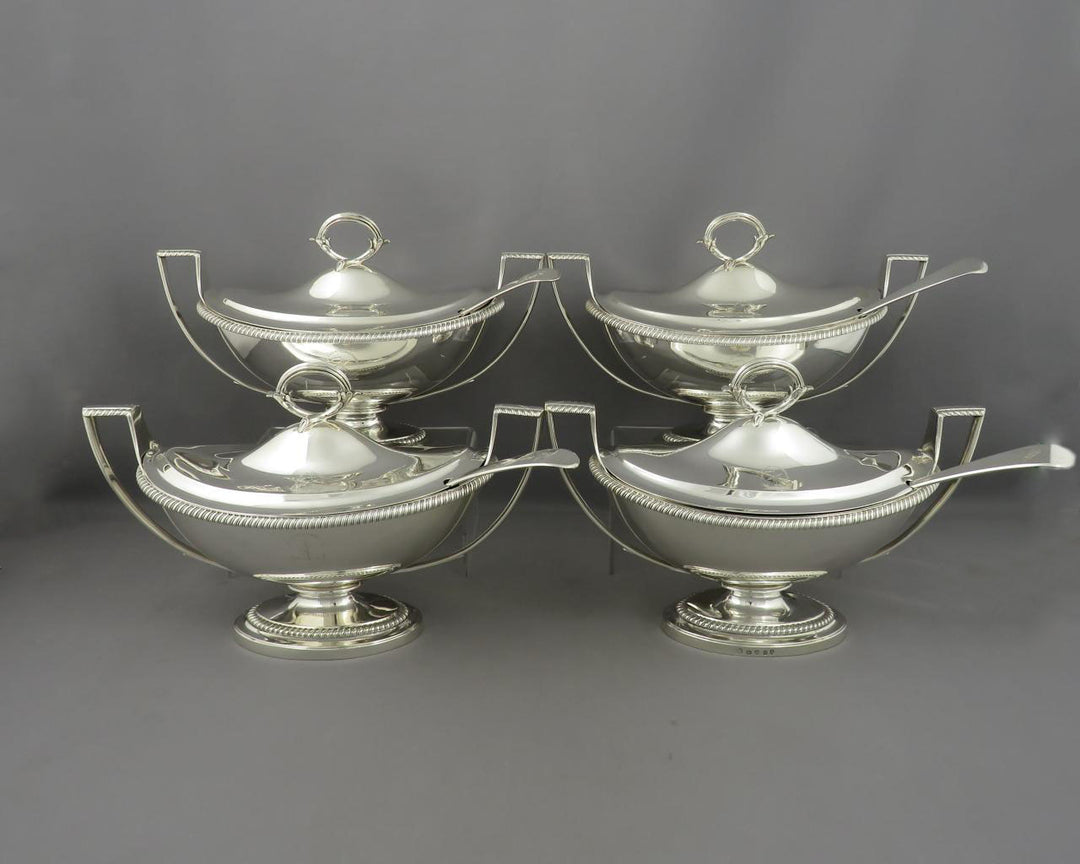 Four Paul Storr Silver Sauce Tureens - JH Tee Antiques